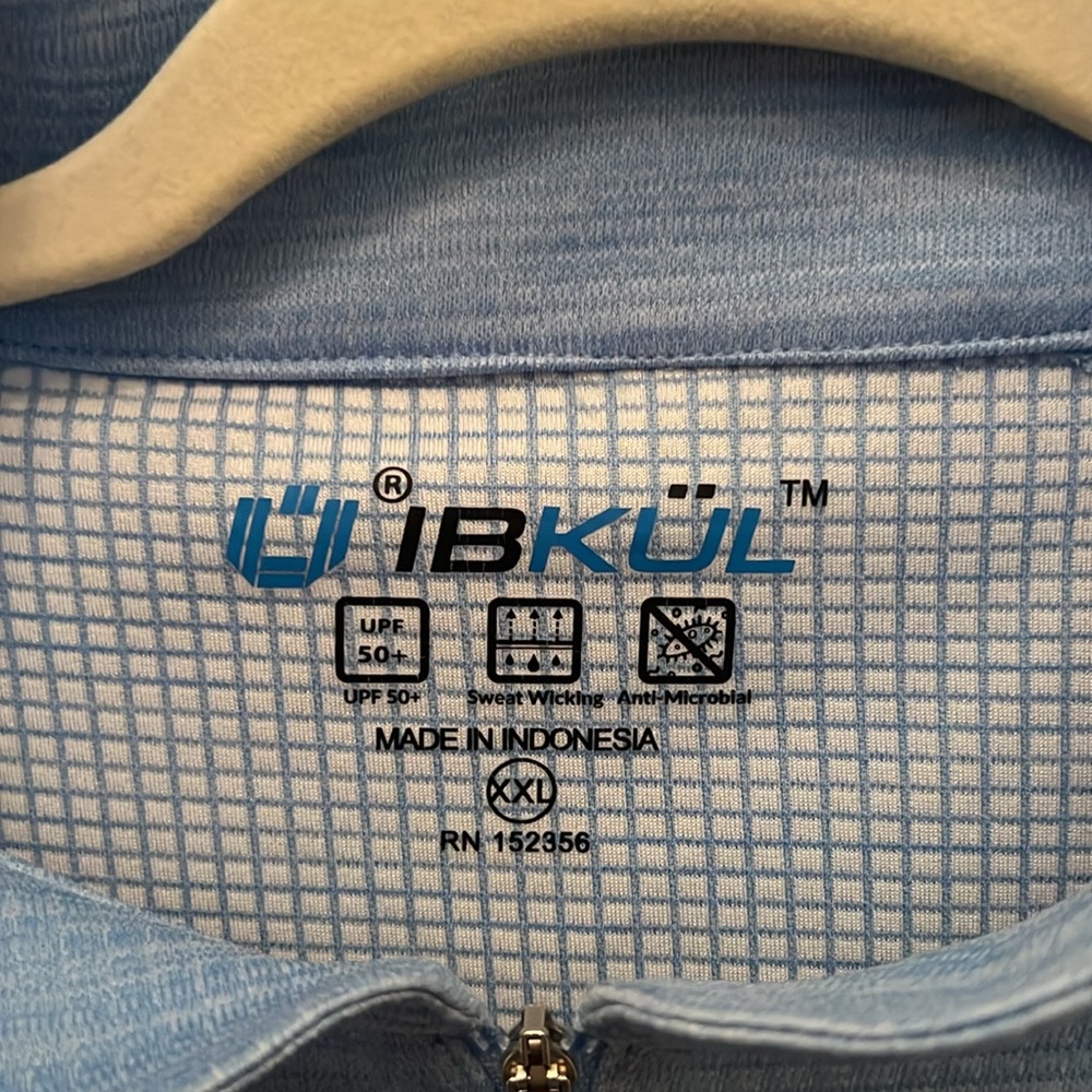 IBKUL quarter zip. Size XXL. Light blue heather. - Picture 2 of 4